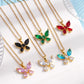 Butterfly zirkoon hanger ketting [304 roestvrij staal, koper]