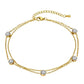 Moon Flower Butterfly Anklet [201 Stainless Steel, 18K Gold Plated]