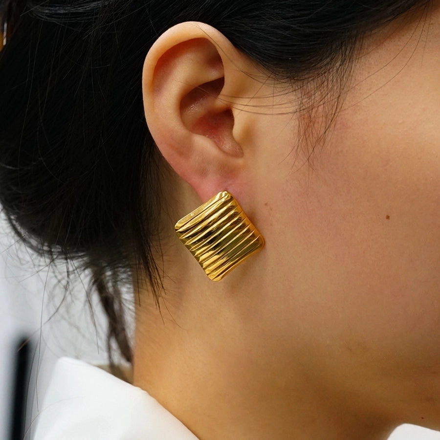 Mix Designs Earrings [Stainless Steel,18K Gold Plated]