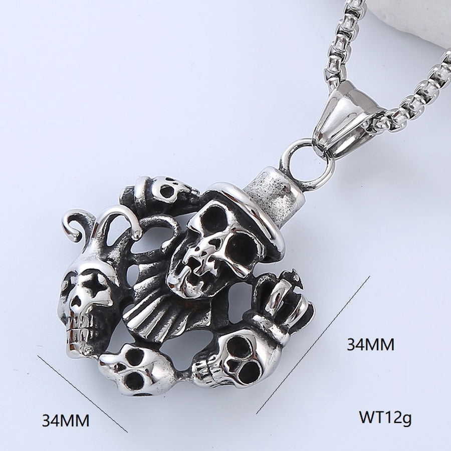 Retro Punk Pistol Heart Shape Pendant Necklace [304 Stainless Steel]