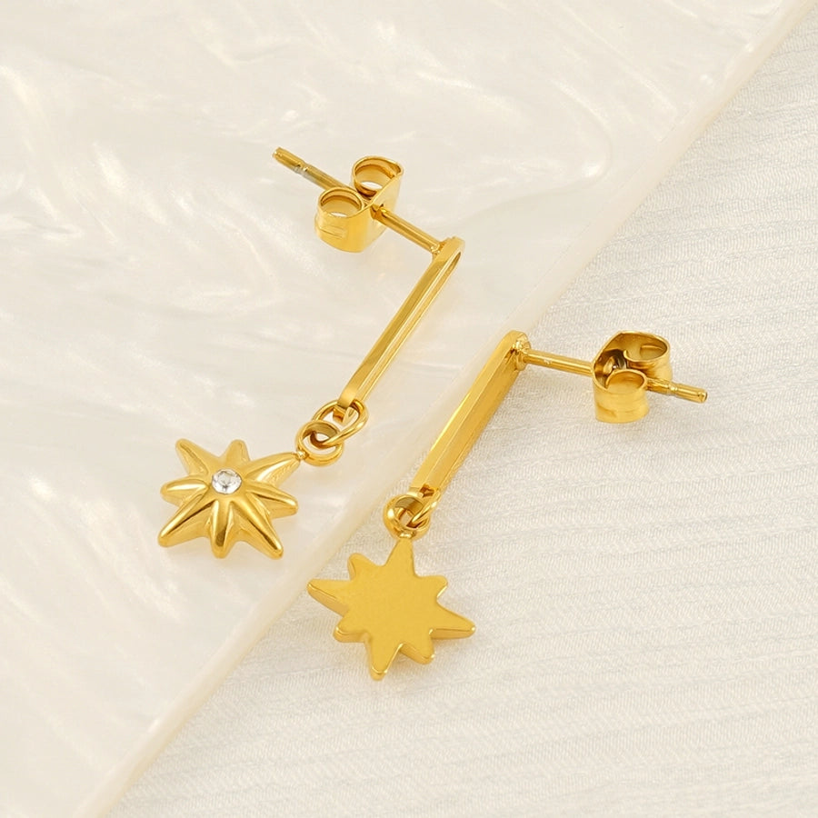 Mix Design Drop Earrings [304 Stainless Steel, 18K Gold Plated]