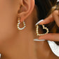 Pearl Heart Earrings [201 Stainless Steel,18K Gold Plated]