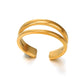 Double Line Open Ring [Stainless Steel]