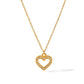 Casual Heart Shape  Rhinestones 18K Necklace [304 Stainless Steel,18K Gold Plated]