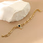 Fish Bone Chain Round Symbol Bracelet [304 Stainless Steel,14K Gold Plated]