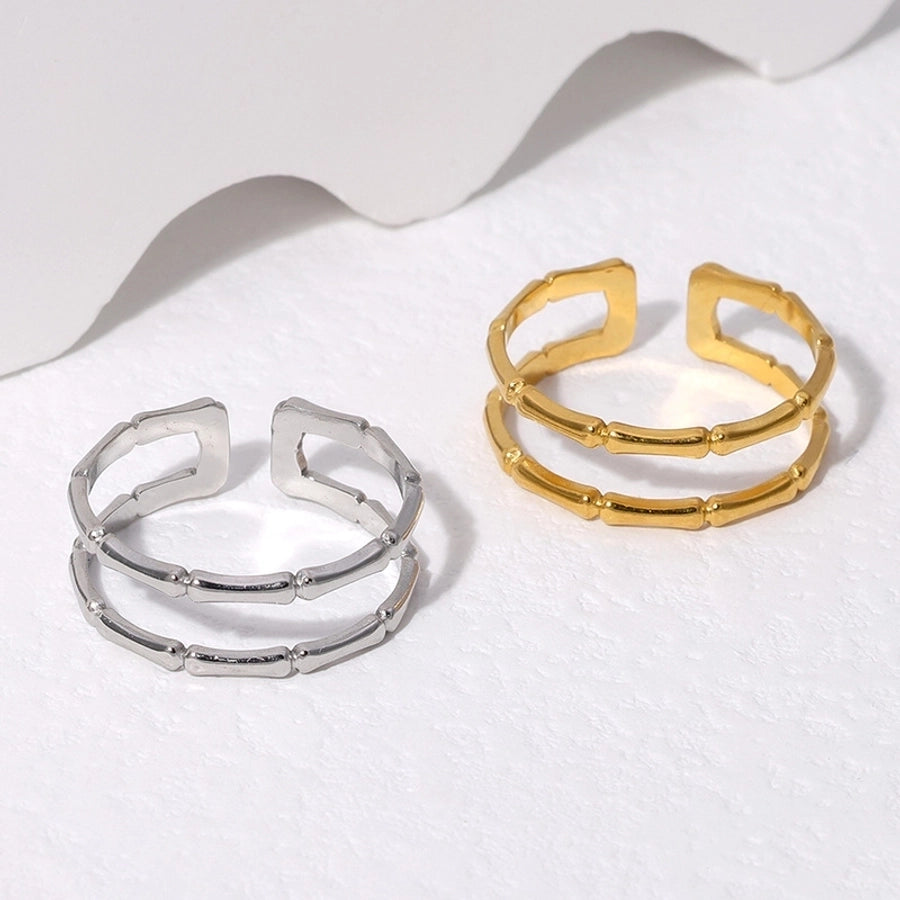 Double Line Ring [304 Stainless Steel 18K Gold Plated]