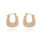 Square Hoop Pearl Earrings [304 Stainless Steel,18K Gold Plated]