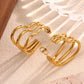 Heart Shape Earrings [304 Stainless Steel,18K Gold Plated]