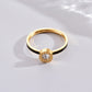 Round Zircon Ring [304 Stainless Steel 14K Gold Plated]