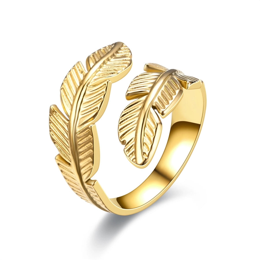 Leaves Open Ring [Stainless Steel]