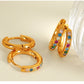 Colored Rhinestones Hoop Earrings [304 Stainless Steel,18K Gold Plated]