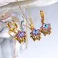 Heart Shape Flower Butterfly Jewelry Set [304 Stainless Steel]