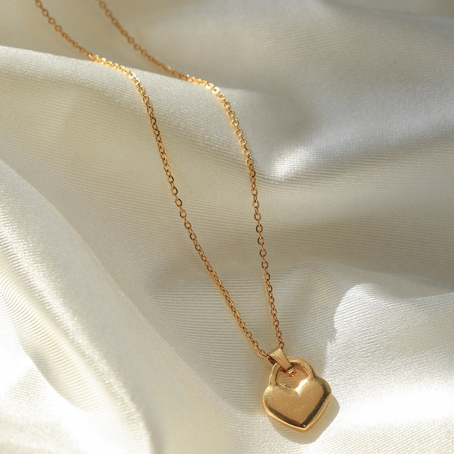 Heart Shape Pendant Necklace [304 Stainless Steel 14K Gold Plated]