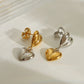 Double Love Solid Color Heart Earrings [304 Stainless Steel,14K Gold Plated]