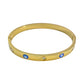 Devil's Eye Zircon Bangle bracelet  [304 Stainless Steel 18K Gold Plated]