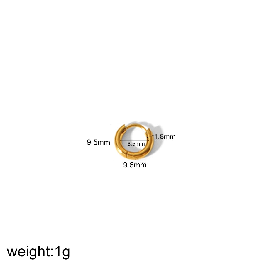 1 darab kis karika fülbevalók [304 rozsdamentes acél, 18K aranyozott]