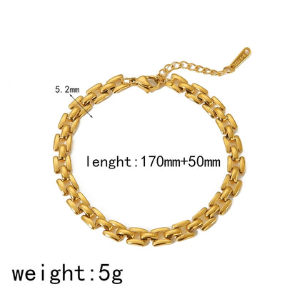 Thick Chain Bracelets [304 Stainless Steel, 18K Gold Plated]