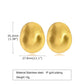 Flat Oval Plating Earrings [304 Stainless Steel,18K Gold Plated]