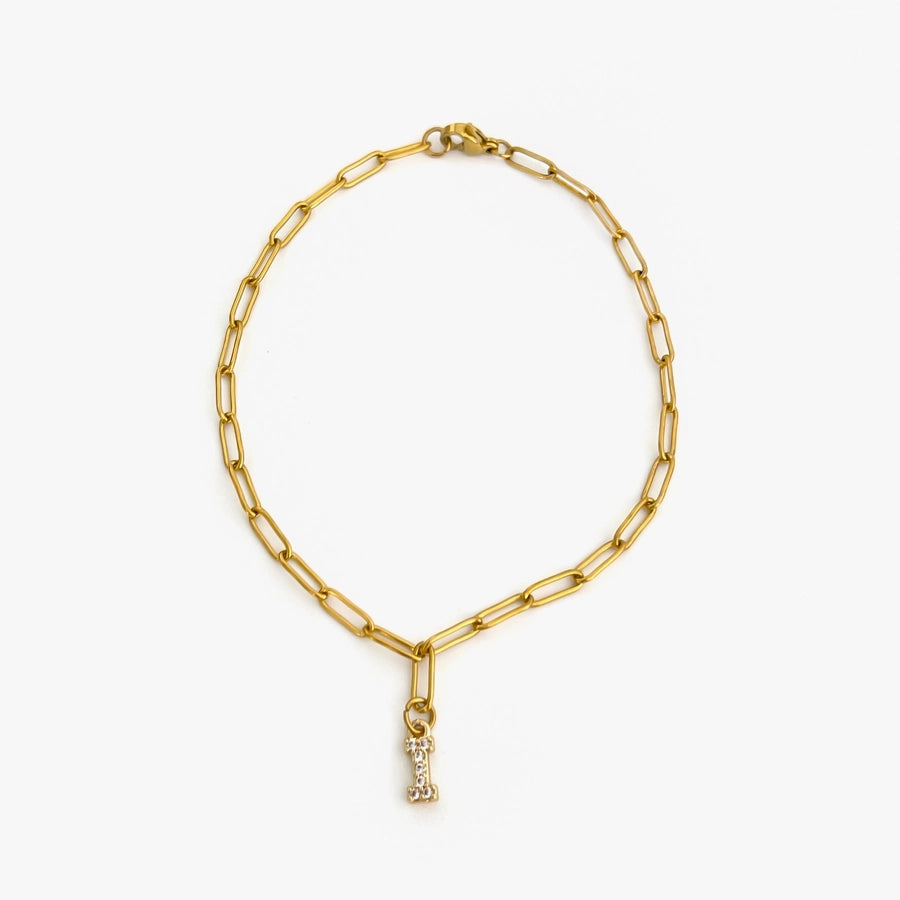 Řetězec linku Anklet [316L z nerezové oceli, 18k zlatý]