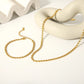 Heart Chain Jewelry Set [304 Stainless Steel,18K Gold Plated]