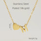 Letter Heart Shape Pendant Necklace [304 Stainless Steel,18K Gold Plated]