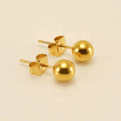 Round Pearl Rhinestone Earrings [304 Stainless Steel,18K Gold Plated]