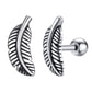 Retro Feather Stoving Varnish Stud Earrings [201 Stainless Steel]