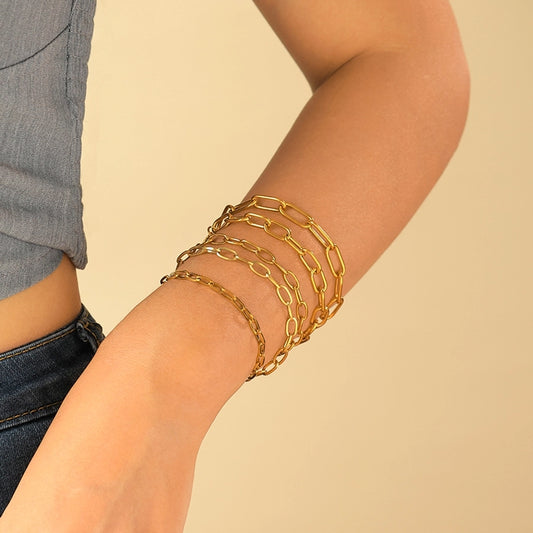 Chain Bracelets [304 Stainless Steel,14K Gold Plated]