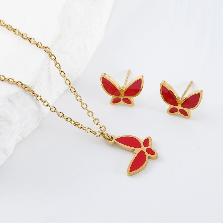 Butterfly Jewelry Set [304 Stainless Steel]