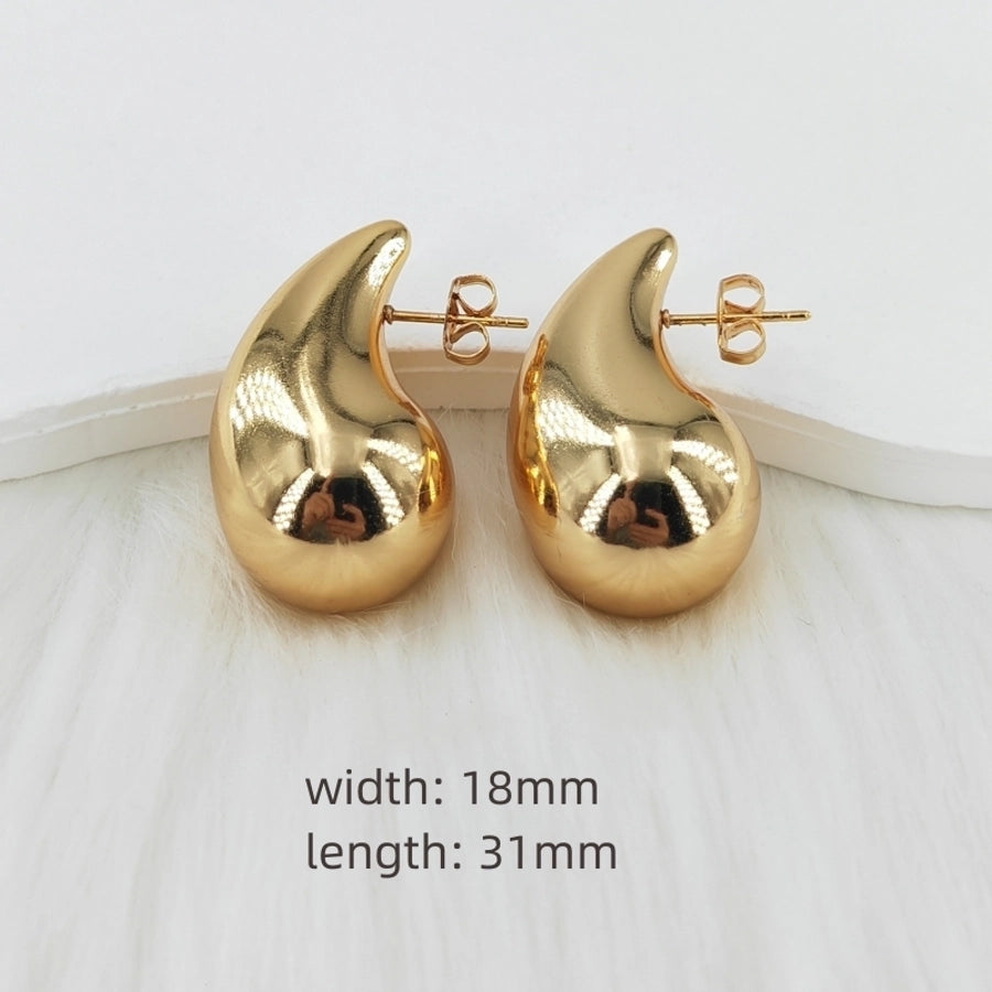 Water Droplets Earrings [304 Stainless Steel,18K,24K Gold Plated]