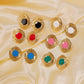 Colored Enamel Earrings [304 Stainless Steel,18K Gold Plated]