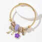 Flower Bow Knot Artificial Crystal Bangle Bracelet [304 Stainless Steel, Alloy]