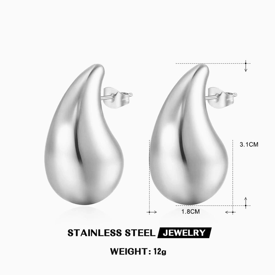 Waterdruppeltjes Stud -oorbellen [304 roestvrij staal, 18K vergulde goud]