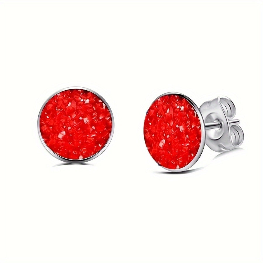 Colored Acrylic Stud Earrings [304 Stainless Steel]