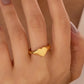 Anillo sólido en forma de corazón [316 acero inoxidable de 14k chapado]