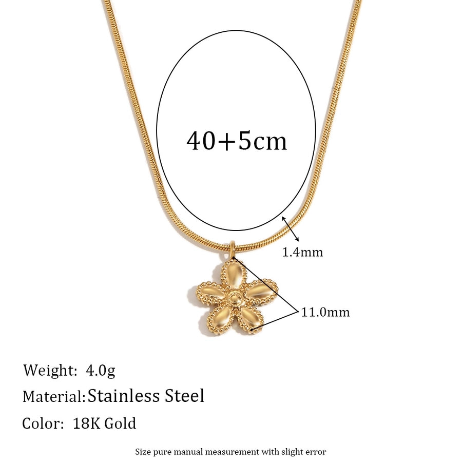 Flower Bracelet/Necklace [304 Stainless Steel,18K Gold Plated]