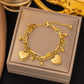 Bracciale a catena a forma di cuore [acciaio inossidabile 304, oro 18K placcato]