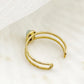 Natural Stone Open Ring [304 Stainless Steel 14K Gold Plated]