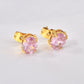 Shiny Squarel Rhinestones Ear Studs [304 Stainless Steel,18K Gold Plated]