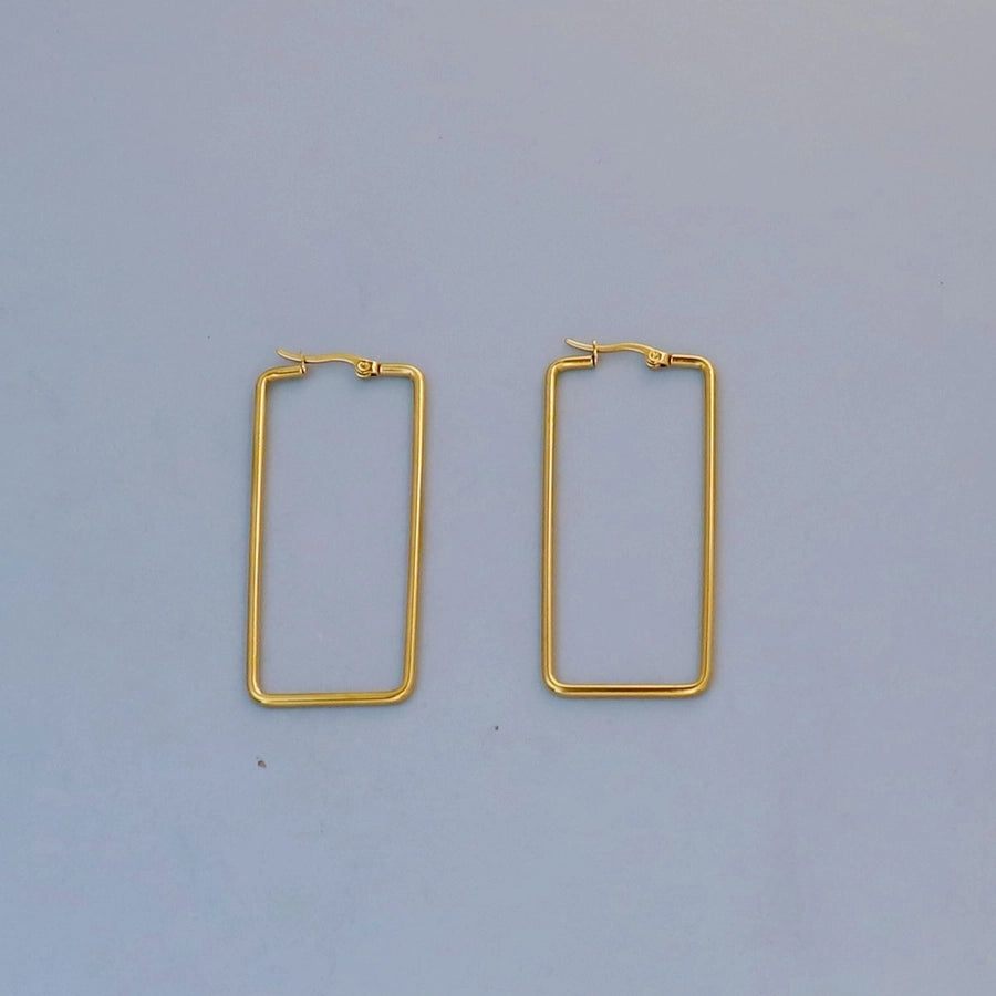 Thin Hoop Earrings [304 Stainless Steel,18K Gold Plated]