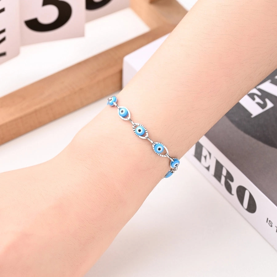 Artistic Slidable Devil's Eye Oval Bracelets [304 Stainless Steel]