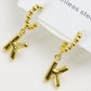 Letter Drop Earrings [304 Stainless Steel,18K Gold Plated]