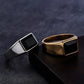 Retro Classic Style Square 304 Rustfritt stål Inlay Artificial Gemstones Men's Rings