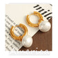 Pearl  Circle Drop Earrings [304 Stainless Steel,18K Gold Plated]