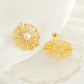 Dandelion Artificial Pearls Earrings [304 Stainless Steel,18K Gold Plated]