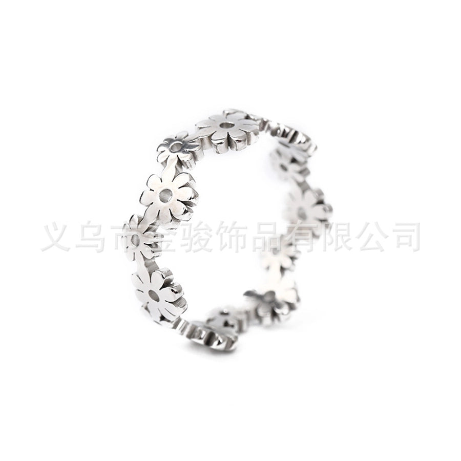 pastoral flower stainless steel polishing rings