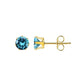 Round Colored Rhinestone Stud Earrings [304 Stainless Steel,18K Gold Plated]