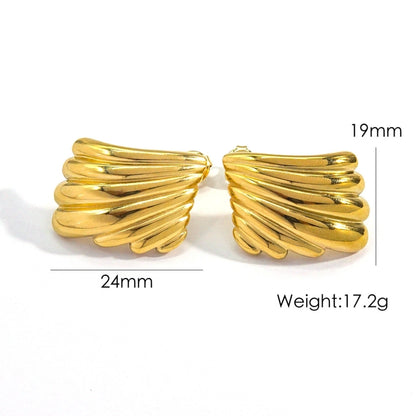 Feather Wings Earrings [304 Stainless Steel,14K Gold Plated]