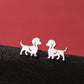 Dog Stud Earrings [304 Stainless Steel,18K Gold Plated]