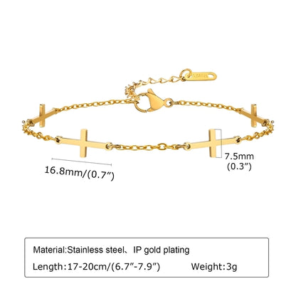 Cross Heartbeat Chain Bracelets [201 Stainless Steel]